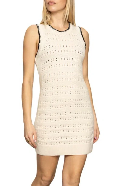 Sanctuary Free Spirit Open Stitch Minidress In Neutral