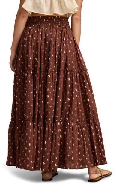 Lucky Brand Broomstick Full Tiered Cotton Maxi Skirt