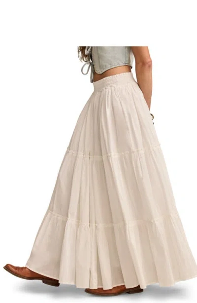 Lucky Brand Broomstick Full Tiered Cotton Maxi Skirt