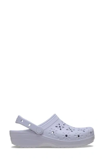 Crocs Classic Floral Cutout Clog In Blue