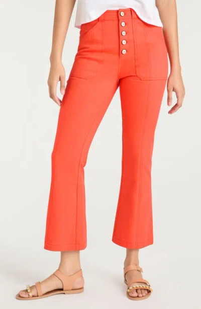 Cinq À Sept Wallace Button Fly Crop Flare Leg Pants