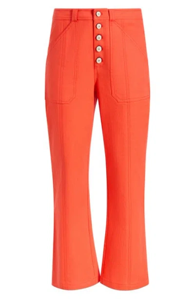 Cinq À Sept Wallace Button Fly Crop Flare Leg Pants