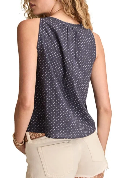 Lucky Brand Embroidered Cotton Swing Tank In Black