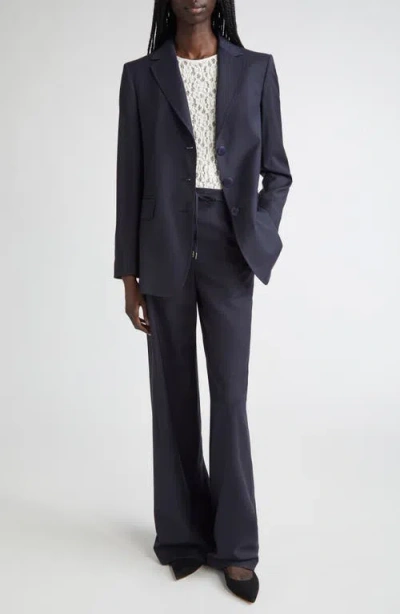 Max Mara Nice Virgin Wool Blazer In Blue