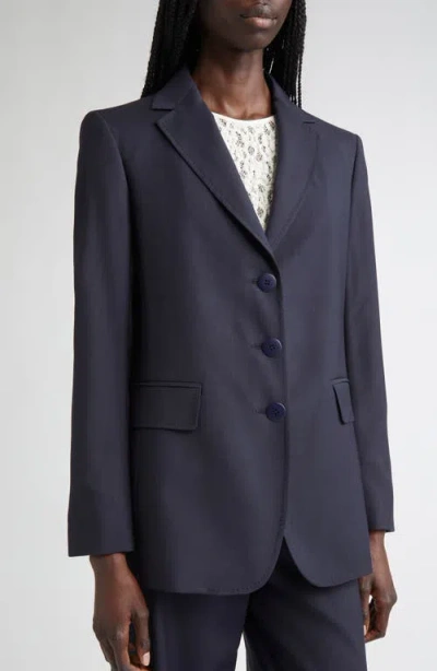 Max Mara Nice Virgin Wool Blazer In Blue