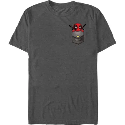 Marvel Deadpool Front Pocket  Graphic T-shirt In Brown