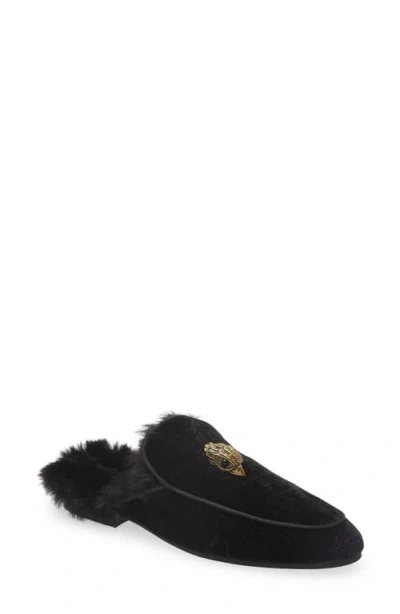 Kurt Geiger London Hugh Velvet & Faux Fur Loafer Mule
