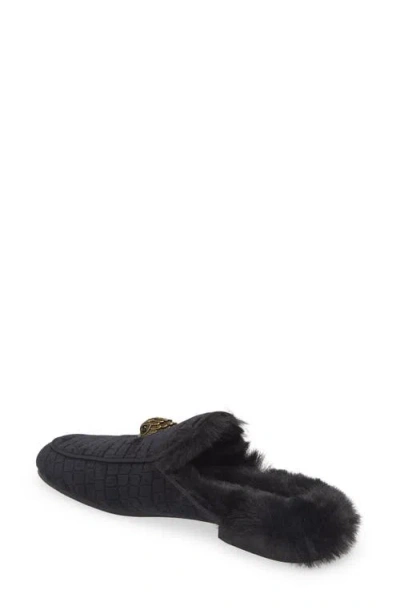 Kurt Geiger London Hugh Velvet & Faux Fur Loafer Mule