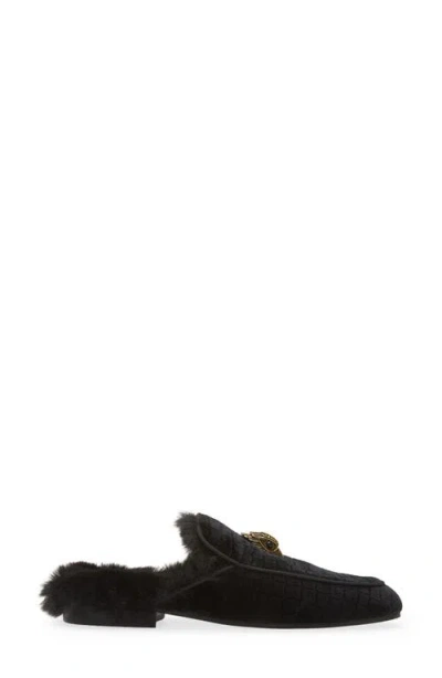 Kurt Geiger London Hugh Velvet & Faux Fur Loafer Mule