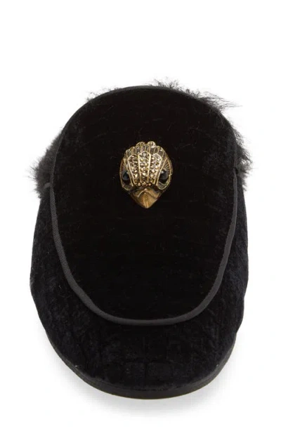 Kurt Geiger London Hugh Velvet & Faux Fur Loafer Mule