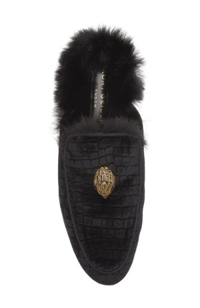 Kurt Geiger London Hugh Velvet & Faux Fur Loafer Mule