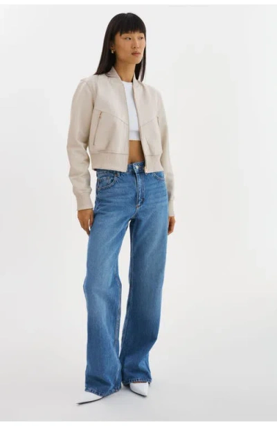 Lamarque Kordella Reversible Leather Bomber Jacket In Neutral