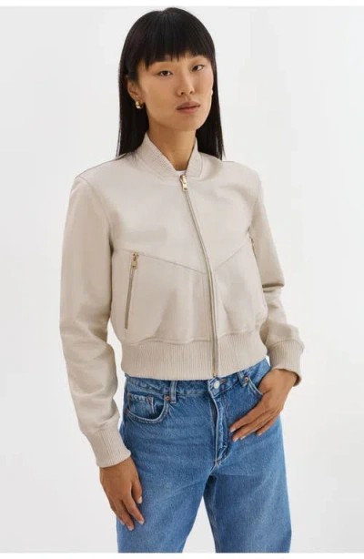 Lamarque Kordella Reversible Leather Bomber Jacket In Neutral