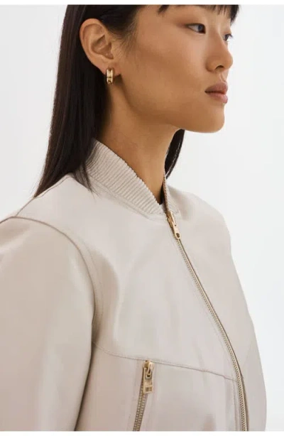 Lamarque Kordella Reversible Leather Bomber Jacket In Neutral