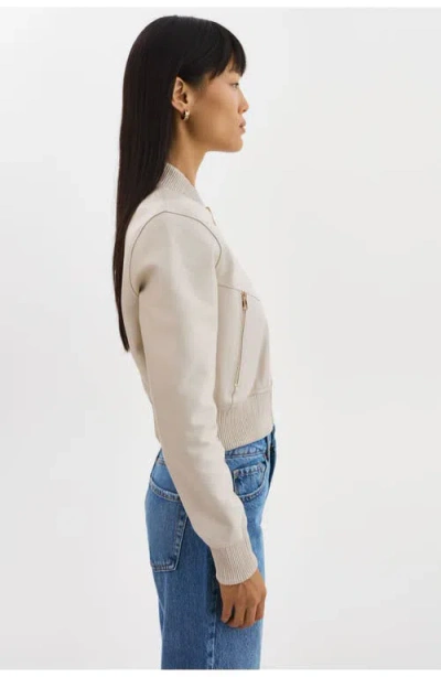 Lamarque Kordella Reversible Leather Bomber Jacket In Neutral
