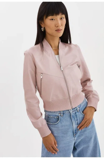 Lamarque Kordella Reversible Leather Bomber Jacket In Pink