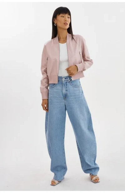 Lamarque Kordella Reversible Leather Bomber Jacket In Pink