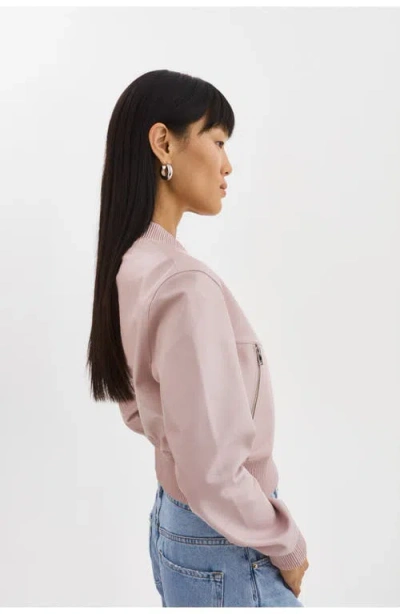 Lamarque Kordella Reversible Leather Bomber Jacket In Pink