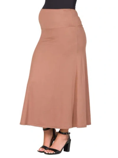 24seven Comfort Apparel Maternity Elastic Waist Maxi Skirt