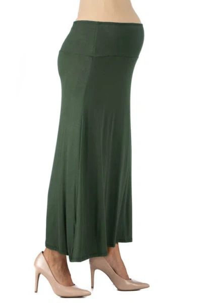 24seven Comfort Apparel Maternity Elastic Waist Maxi Skirt