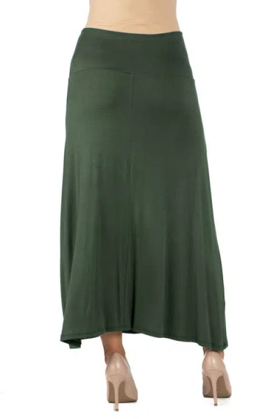 24seven Comfort Apparel Maternity Elastic Waist Maxi Skirt
