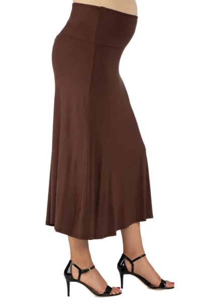 24seven Comfort Apparel Maternity Elastic Waist Maxi Skirt