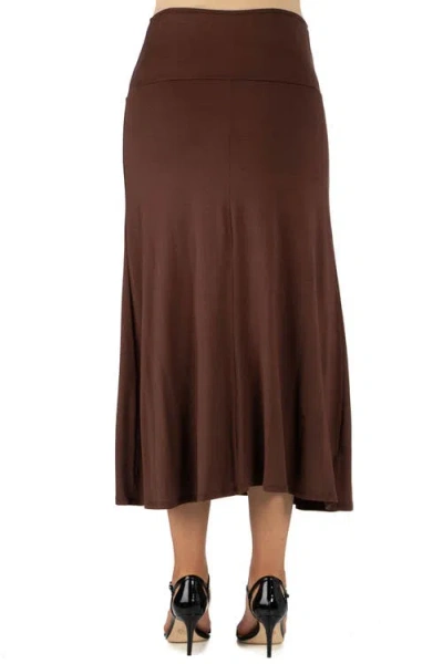 24seven Comfort Apparel Maternity Elastic Waist Maxi Skirt