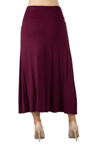 24seven Comfort Apparel Maternity Elastic Waist Maxi Skirt