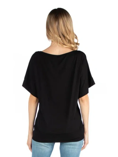 24seven Comfort Apparel Loose Fit Dolman Maternity Top With Wide Sleeves