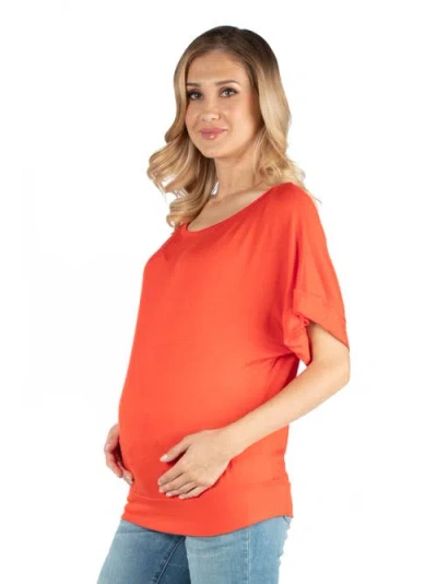 24seven Comfort Apparel Maternity Loose Fit Dolman Top With Wide Sleeves In Animal Print