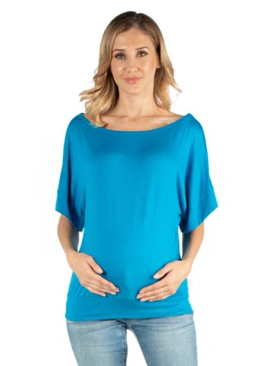 24seven Comfort Apparel Loose Fit Dolman Maternity Top With Wide Sleeves