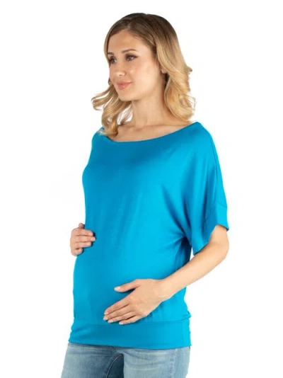 24seven Comfort Apparel Loose Fit Dolman Maternity Top With Wide Sleeves
