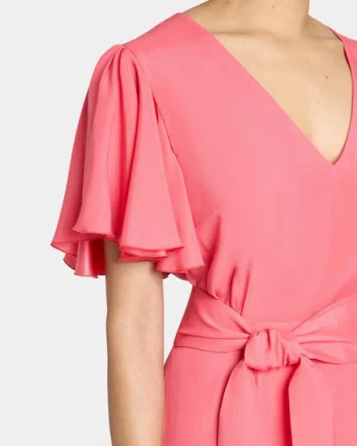 Santorelli Alexandra Ruffled Midi Dress In Pink