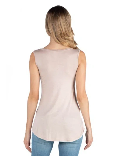 24seven Comfort Apparel Maternity V-neck Tunic Tank Top With Round Hemline