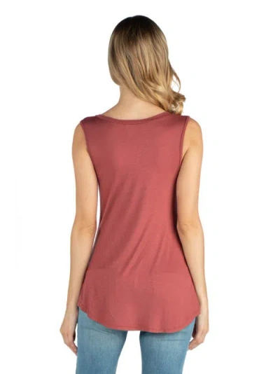 24seven Comfort Apparel V Neck Maternity Tunic Tank Top With Round Hemline