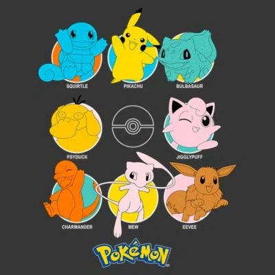 Pokémon Boy's Pokemon Character Circles  Graphic T-shirt In Black