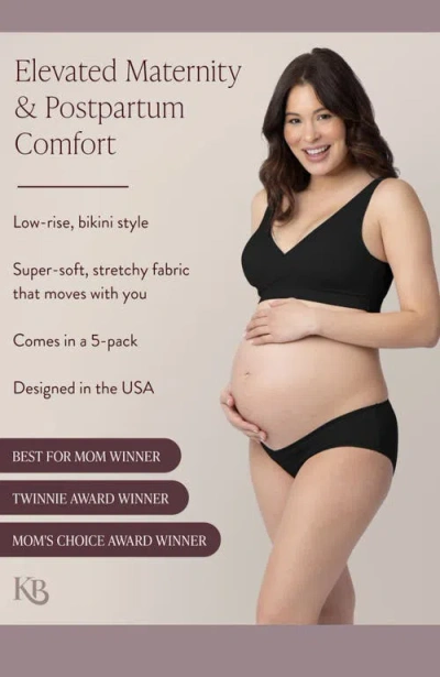 Kindred Bravely Under-the-bump Bikini Underwear 5 Pack In Black