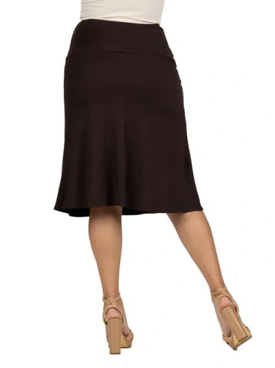 24seven Comfort Apparel Maternity A-line Elastic Waist Knee Length Skirt