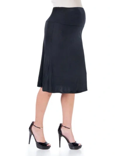 24seven Comfort Apparel Maternity A-line Elastic Waist Knee Length Skirt