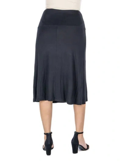 24seven Comfort Apparel Maternity A-line Elastic Waist Knee Length Skirt