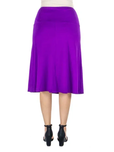 24seven Comfort Apparel Maternity A-line Elastic Waist Knee Length Skirt