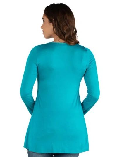 24seven Comfort Apparel Maternity Long Sleeve Swing Style Flared Tunic Top