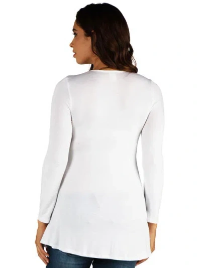 24seven Comfort Apparel Maternity Long Sleeve Swing Style Flared Tunic Top