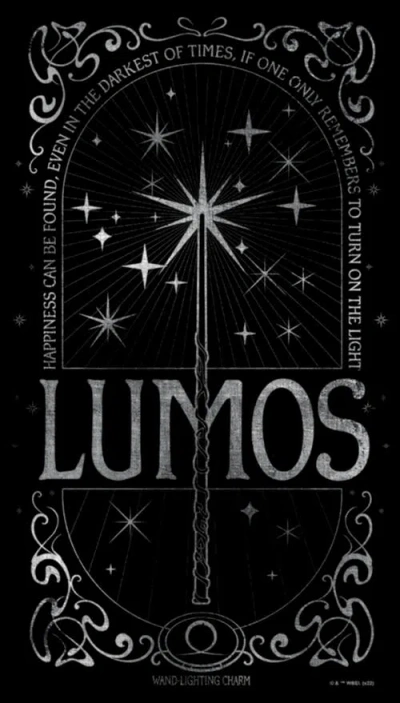 Harry Potter Lumos Happiness Spell  Graphic T-shirt In Black