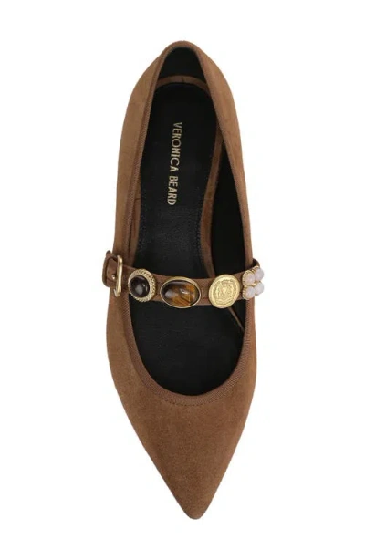 Veronica Beard Selene Charms Mary Jane Ballerina Flats In Brown