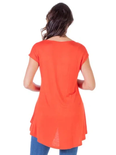 24seven Comfort Apparel Maternity Scoop Neck High Low T Shirt