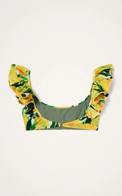 La Doublej Ruffle Bikini Top Zesty Yellow