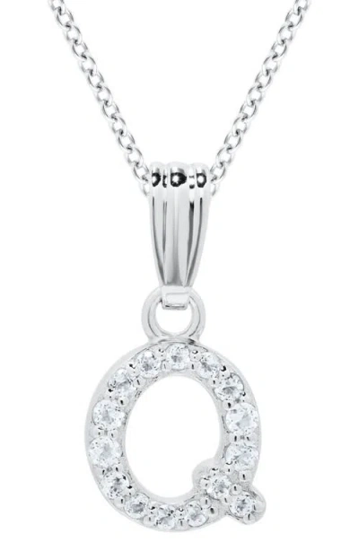 Mignonette White Topaz Pavé Initial Pendant Necklace