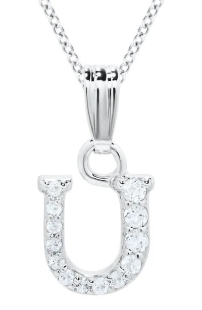 Mignonette White Topaz Pavé Initial Pendant Necklace