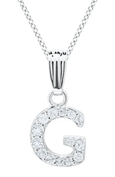 Mignonette White Topaz Pavé Initial Pendant Necklace